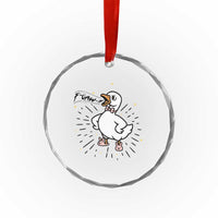 F Caw F Grumpy Goose Crystal Glass Ornament Funny Attitude Meme Gift TS12