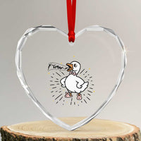 F Caw F Grumpy Goose Heart Crystal Glass Ornament Funny Attitude Meme Gift - Wonder Print Shop