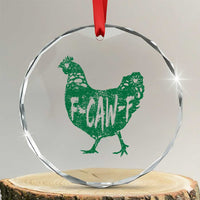 F Caw F Lucky Chicken Crystal Glass Ornament Funny St Patricks Day