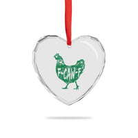 F Caw F Lucky Chicken Heart Crystal Glass Ornament Funny St Patricks Day