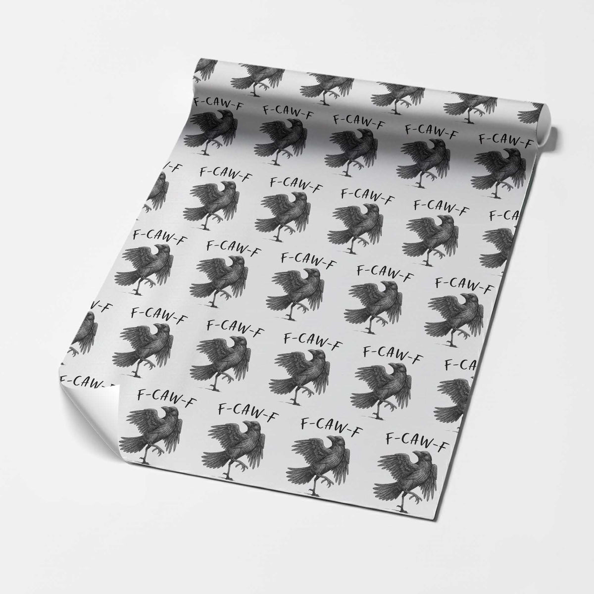 F Caw F Raven Graphic Wrapping Paper Roll Funny Sarcastic Bird with Attitude - Wonder Print Shop
