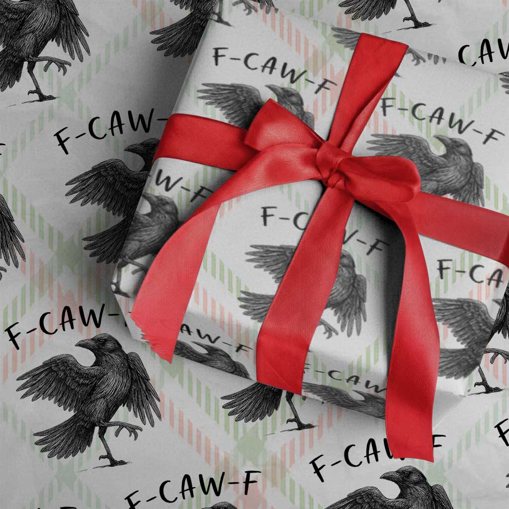 F Caw F Raven Graphic Wrapping Paper Roll Funny Sarcastic Bird with Attitude - Wonder Print Shop