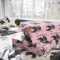 F Caw F Raven Graphic Wrapping Paper Roll Funny Sarcastic Bird with Attitude - Wonder Print Shop