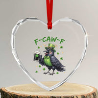 F Caw F Raven Lover Heart Crystal Glass Ornament Funny St Patricks Day Gift