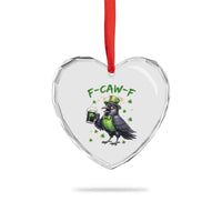 F Caw F Raven Lover Heart Crystal Glass Ornament Funny St Patricks Day Gift