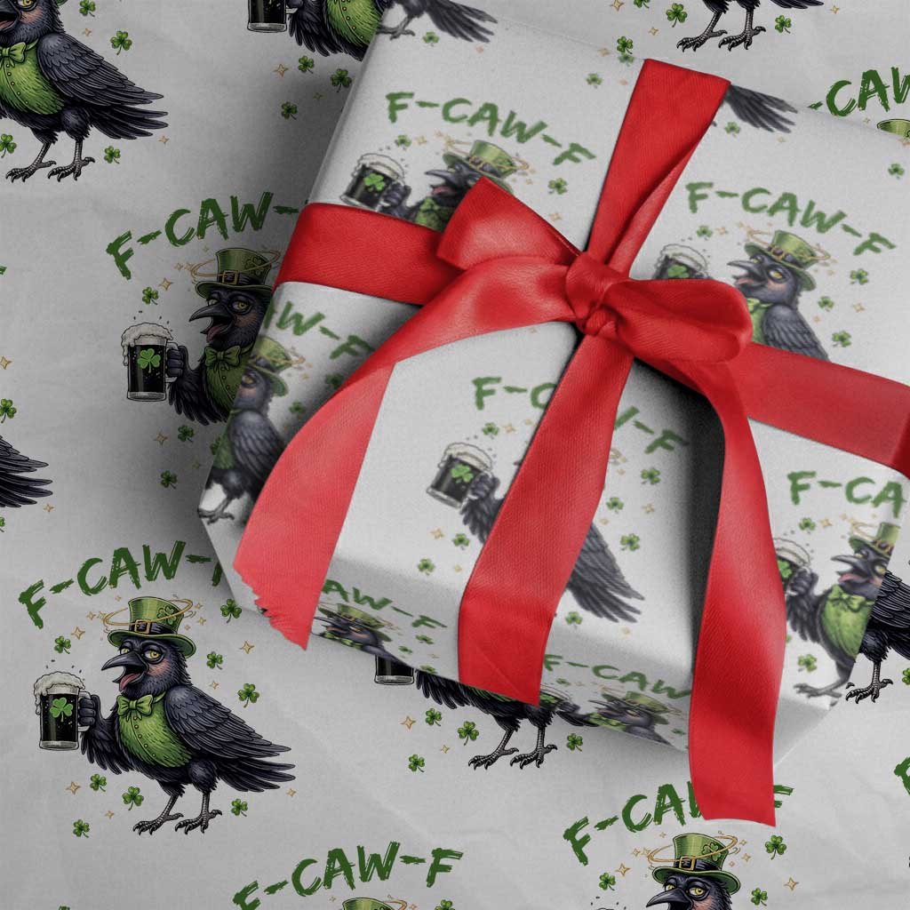 F Caw F Raven Lover Wrapping Paper Roll Funny St Patricks Day Gift