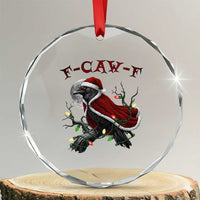 F Caw F Raven Sarcastic Joke Crystal Glass Ornament Holiday Gag Gift TS12