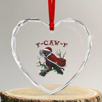 F Caw F Raven Sarcastic Joke Heart Crystal Glass Ornament Holiday Gag Gift - Wonder Print Shop