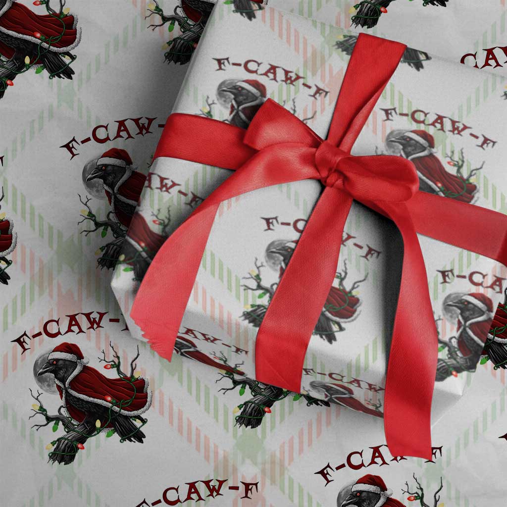 F Caw F Raven Sarcastic Joke Wrapping Paper Roll Holiday Gag Gift - Wonder Print Shop
