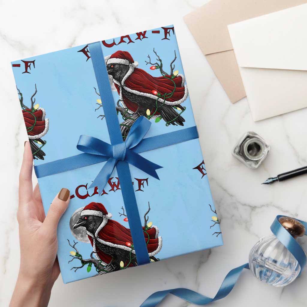 F Caw F Raven Sarcastic Joke Wrapping Paper Roll Holiday Gag Gift - Wonder Print Shop