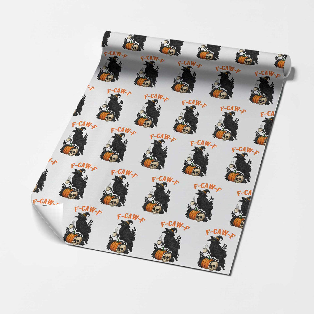 F Caw F Raven Witch Coffee Wrapping Paper Roll Funny Halloween Sarcastic Gothic Bird with Attitude - Wonder Print Shop