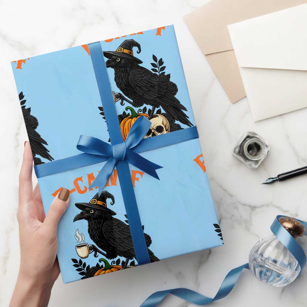 F Caw F Raven Witch Coffee Wrapping Paper Roll Funny Halloween Sarcastic Gothic Bird with Attitude - Wonder Print Shop