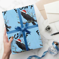 F Caw F Raven Xmas Wrapping Paper Roll Funny Dark Holiday Humor Spooky Season - Wonder Print Shop