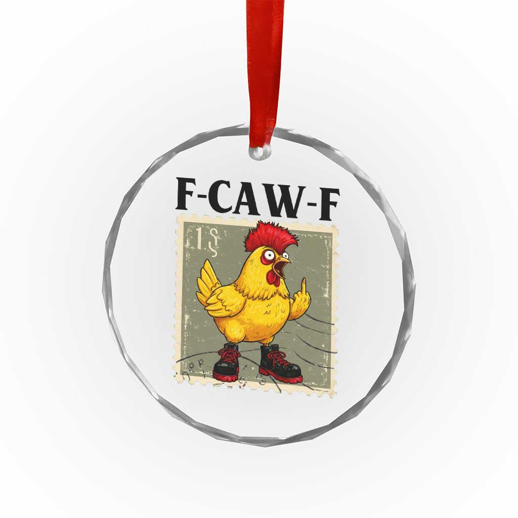 F Caw F Screaming Chicken Crystal Glass Ornament Metal Heavy Punk Rock Music - Wonder Print Shop