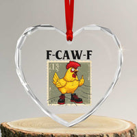 F Caw F Screaming Chicken Heart Crystal Glass Ornament Metal Heavy Punk Rock Music - Wonder Print Shop