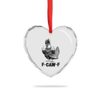 F Caw F Screaming Chicken Heart Crystal Glass Ornament Metal Heavy Punk Rock Music Lovers - Wonder Print Shop