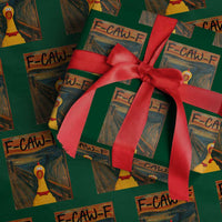 F Caw F Screaming Chicken Wrapping Paper Roll Funny Fawk Off Meme - Wonder Print Shop