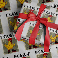 F Caw F Screaming Chicken Wrapping Paper Roll Metal Heavy Punk Rock Music - Wonder Print Shop
