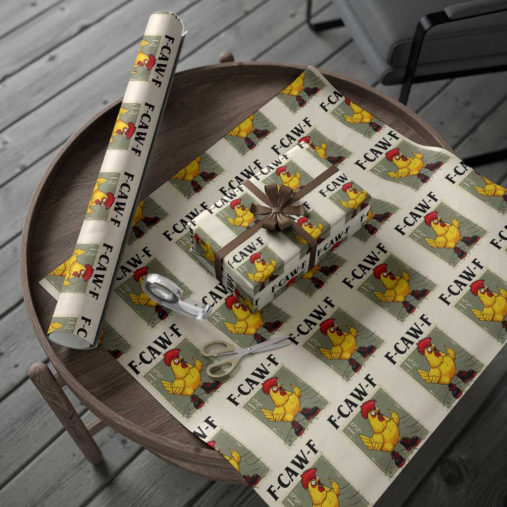 F Caw F Screaming Chicken Wrapping Paper Roll Metal Heavy Punk Rock Music - Wonder Print Shop