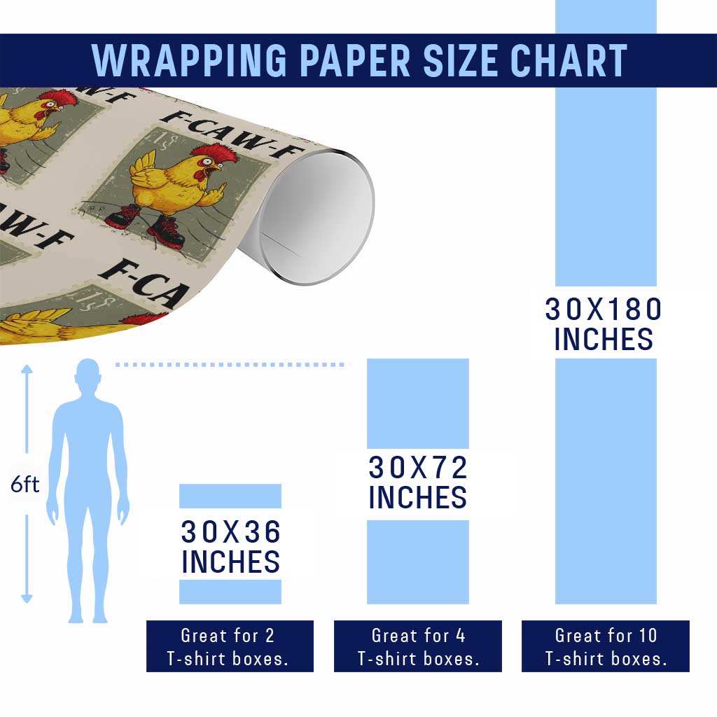 F Caw F Screaming Chicken Wrapping Paper Roll Metal Heavy Punk Rock Music - Wonder Print Shop