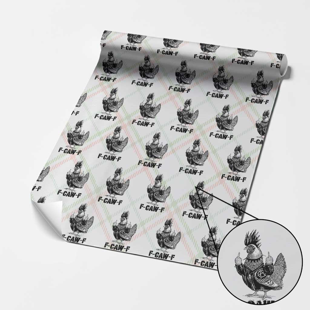 F Caw F Screaming Chicken Wrapping Paper Roll Metal Heavy Punk Rock Music Lovers - Wonder Print Shop