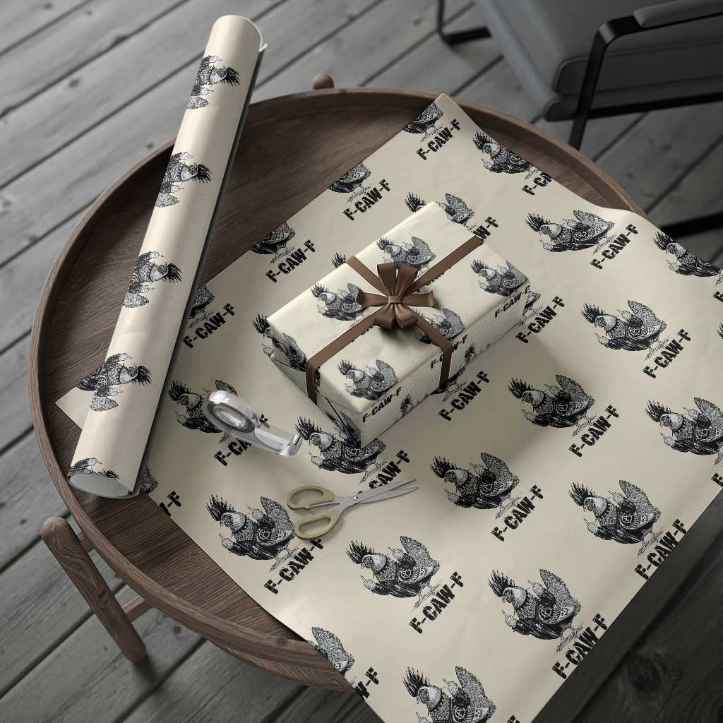 F Caw F Screaming Chicken Wrapping Paper Roll Metal Heavy Punk Rock Music Lovers - Wonder Print Shop