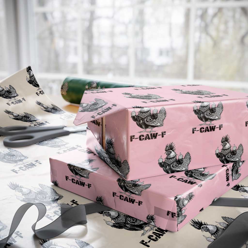 F Caw F Screaming Chicken Wrapping Paper Roll Metal Heavy Punk Rock Music Lovers - Wonder Print Shop