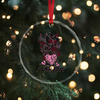 F Caw Love Crystal Glass Ornament Funny Anti Valentines Day Gothic Bird Meme