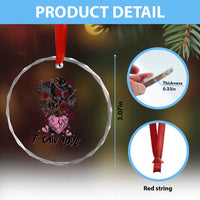 F Caw Love Crystal Glass Ornament Funny Anti Valentines Day Gothic Bird Meme