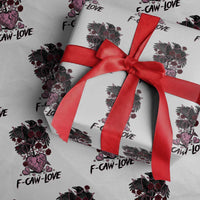 F Caw Love Wrapping Paper Roll Funny Anti Valentines Day Gothic Bird Meme