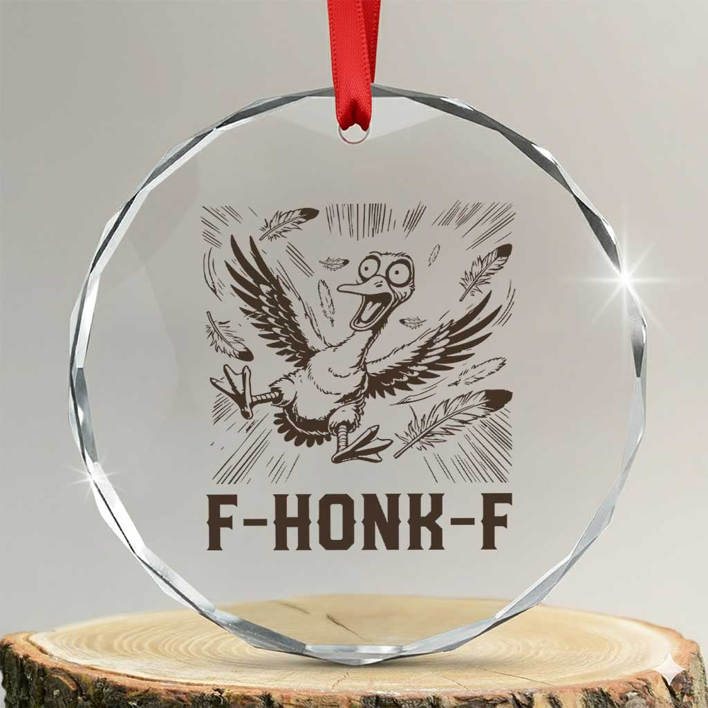 F Honk F Goose Lover Crystal Glass Ornament Funny Silly Chaotic Gift TS12