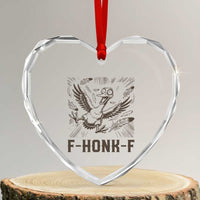 F Honk F Goose Lover Heart Crystal Glass Ornament Funny Silly Chaotic Gift - Wonder Print Shop