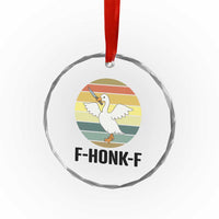 F Honk F Goose With Knife Crystal Glass Ornament Funny Chaotic Meme Gift TS12