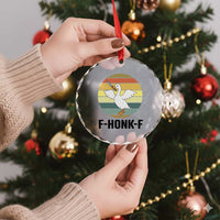 F Honk F Goose With Knife Crystal Glass Ornament Funny Chaotic Meme Gift TS12