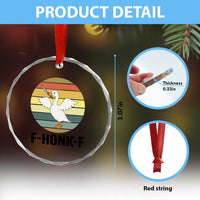 F Honk F Goose With Knife Crystal Glass Ornament Funny Chaotic Meme Gift TS12