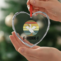 F Honk F Goose With Knife Heart Crystal Glass Ornament Funny Chaotic Meme Gift - Wonder Print Shop