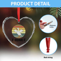 F Honk F Goose With Knife Heart Crystal Glass Ornament Funny Chaotic Meme Gift - Wonder Print Shop