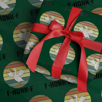 F Honk F Goose With Knife Wrapping Paper Roll Funny Chaotic Meme Gift - Wonder Print Shop