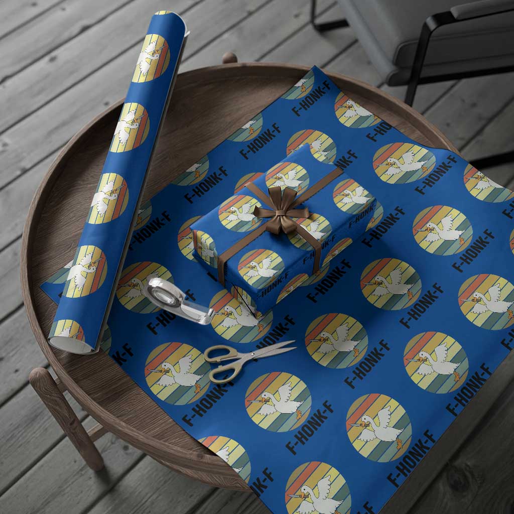F Honk F Goose With Knife Wrapping Paper Roll Funny Chaotic Meme Gift - Wonder Print Shop