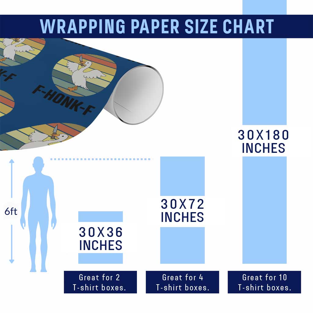 F Honk F Goose With Knife Wrapping Paper Roll Funny Chaotic Meme Gift - Wonder Print Shop