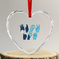 F Ice Out of Minneapolis Hand Signs Heart Crystal Glass Ornament State Flag Justice Protest Resistance