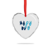 F Ice Out of Minneapolis Hand Signs Heart Crystal Glass Ornament State Flag Justice Protest Resistance