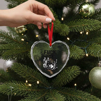 F Ice Riot Protest Graphic Heart Crystal Glass Ornament Political Resistance Against Ice Violence
