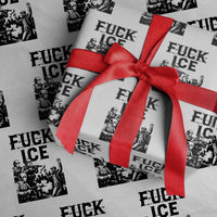 F Ice Riot Protest Graphic Wrapping Paper Roll Political Resistance Against Ice Violence