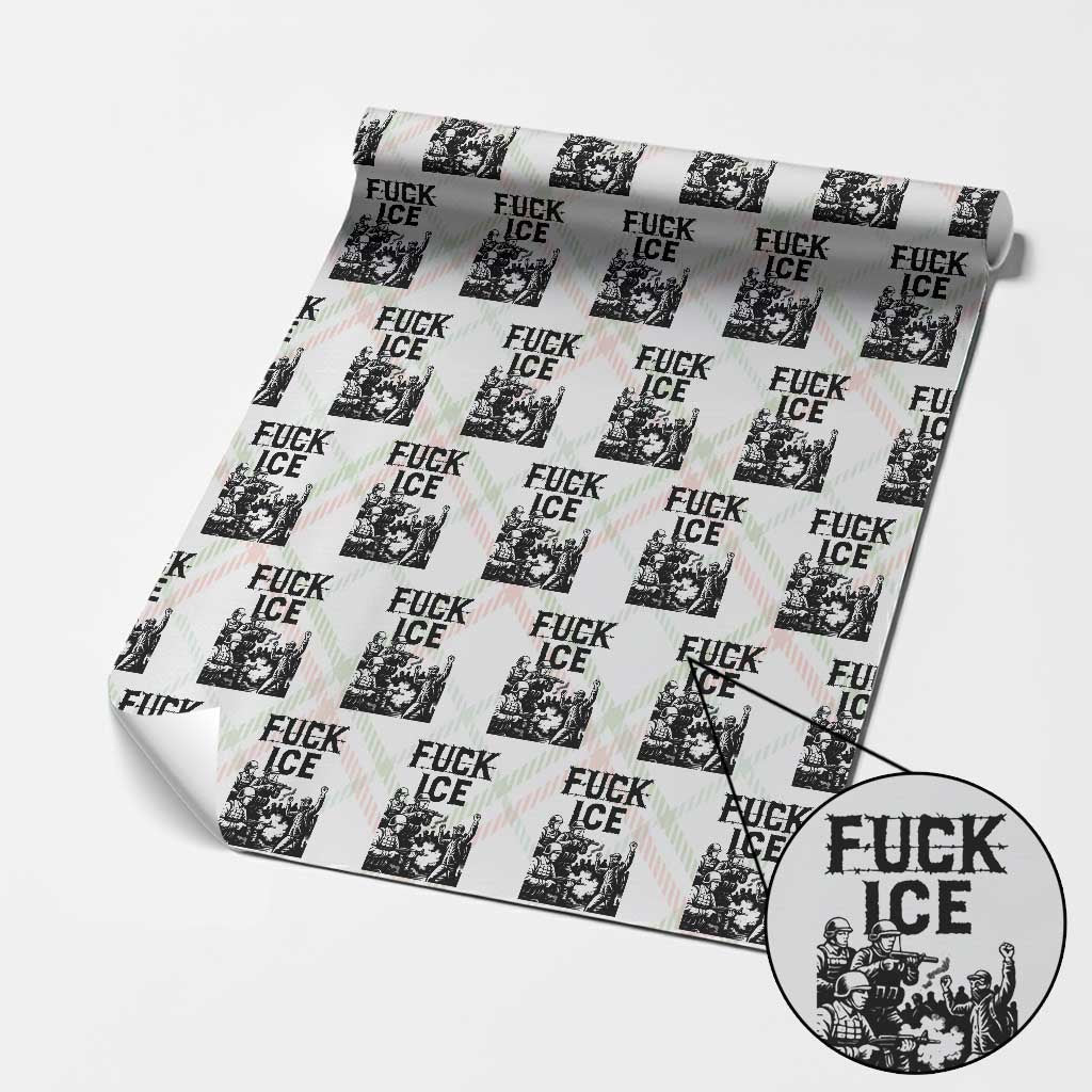 F Ice Riot Protest Graphic Wrapping Paper Roll Political Resistance Against Ice Violence