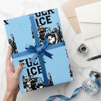 F Ice Riot Protest Graphic Wrapping Paper Roll Political Resistance Against Ice Violence