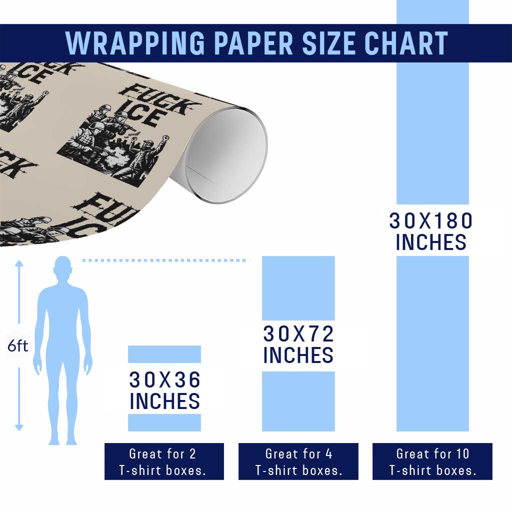 F Ice Riot Protest Graphic Wrapping Paper Roll Political Resistance Against Ice Violence