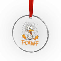 F Quack F Duck Lover Crystal Glass Ornament Funny Farm Gift TS12
