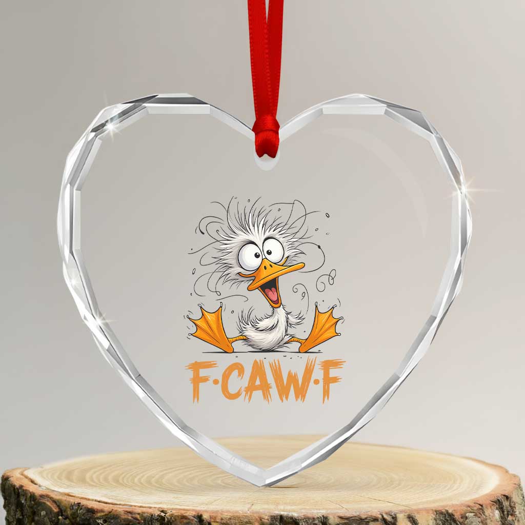 F Quack F Duck Lover Heart Crystal Glass Ornament Funny Farm Gift - Wonder Print Shop