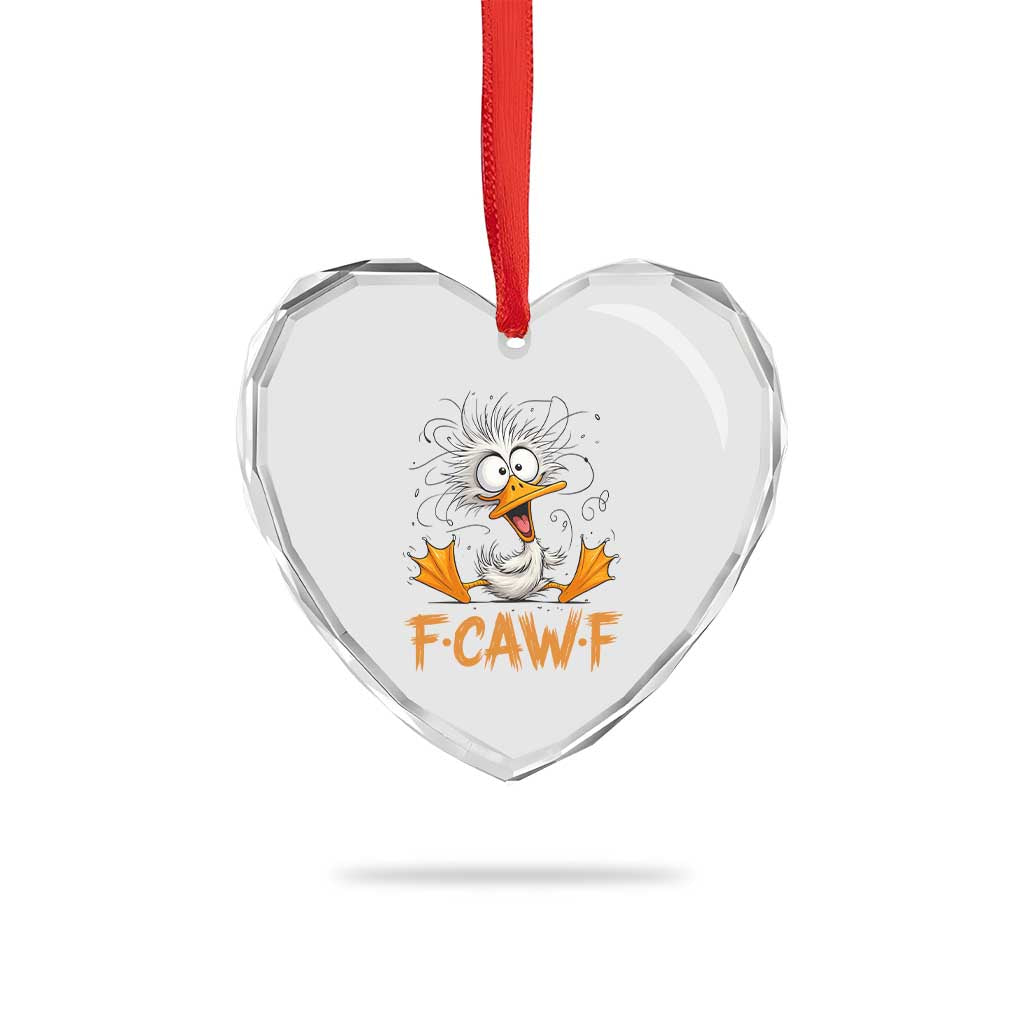 F Quack F Duck Lover Heart Crystal Glass Ornament Funny Farm Gift - Wonder Print Shop